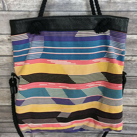 Vans Off The Wall Breakers Cream Stripe Beach Bag - Picture 6 of 8